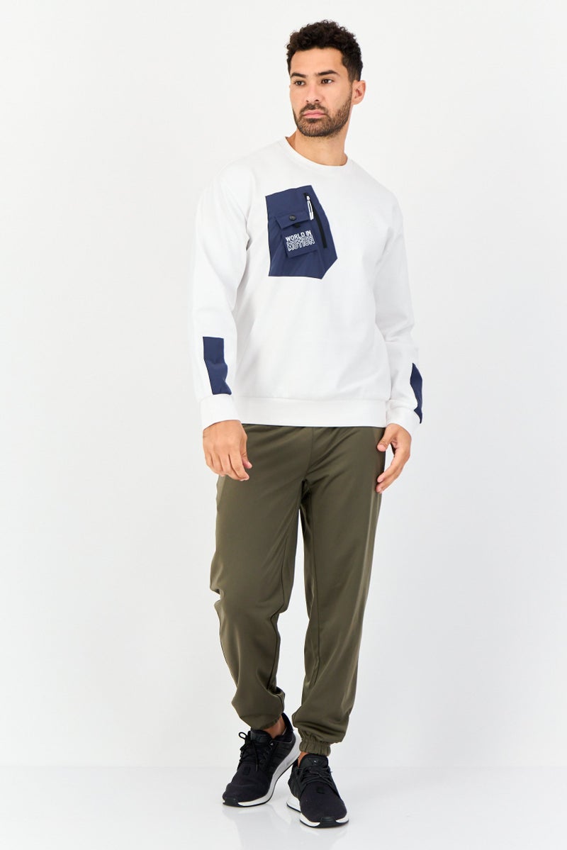 GIORDANO G-Motion Men Sportswear Fit Long Sleeves Outdoor Sweatshirt, White  - Image 2