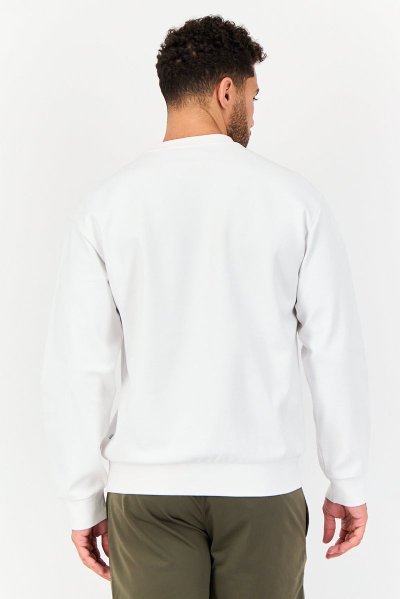 GIORDANO G-Motion Men Sportswear Fit Long Sleeves Outdoor Sweatshirt, White  - Image 4