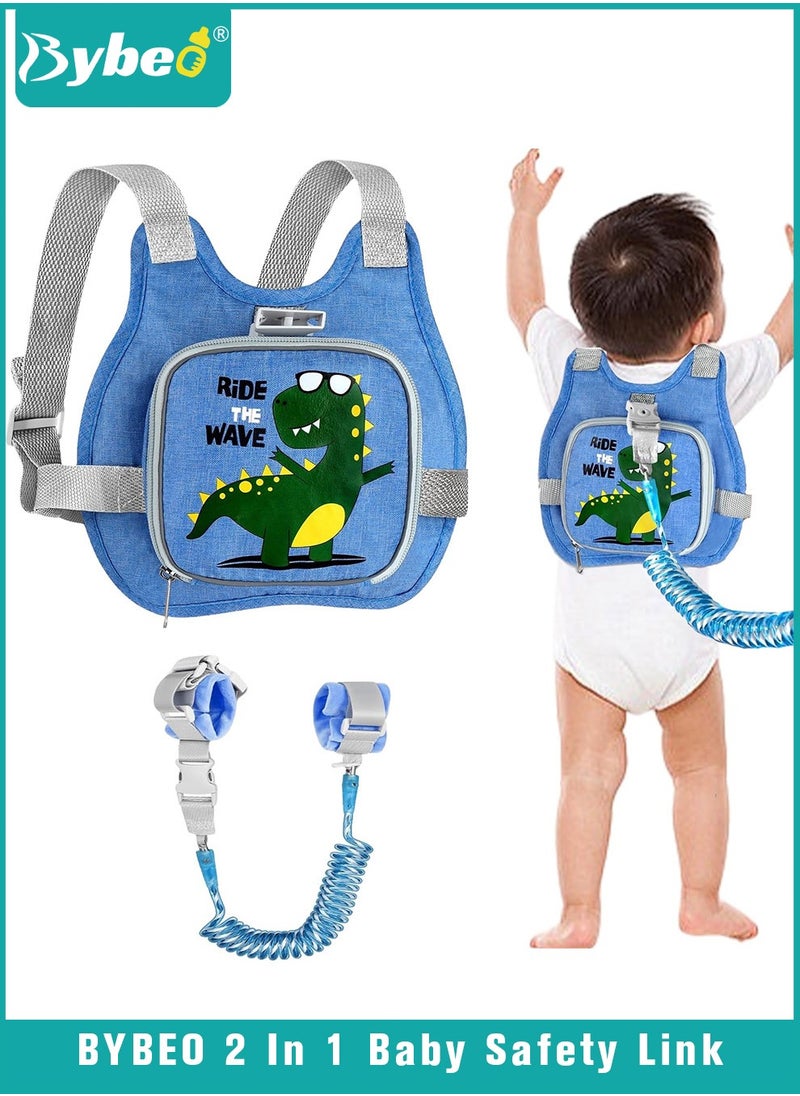 Bybeo - 3 in 1 Toddler Harness Leash + Anti Lost Wrist Link, Child Safety Harness Tether, Kids Walking Wristband Assistant Strap Belt for Parent Boys Girls Outdoor Activity - Image 1
