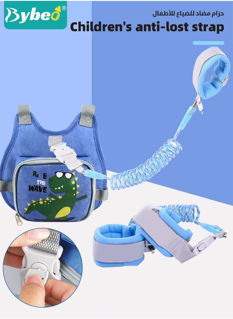 Bybeo - 3 in 1 Toddler Harness Leash + Anti Lost Wrist Link, Child Safety Harness Tether, Kids Walking Wristband Assistant Strap Belt for Parent Boys Girls Outdoor Activity - Image 1