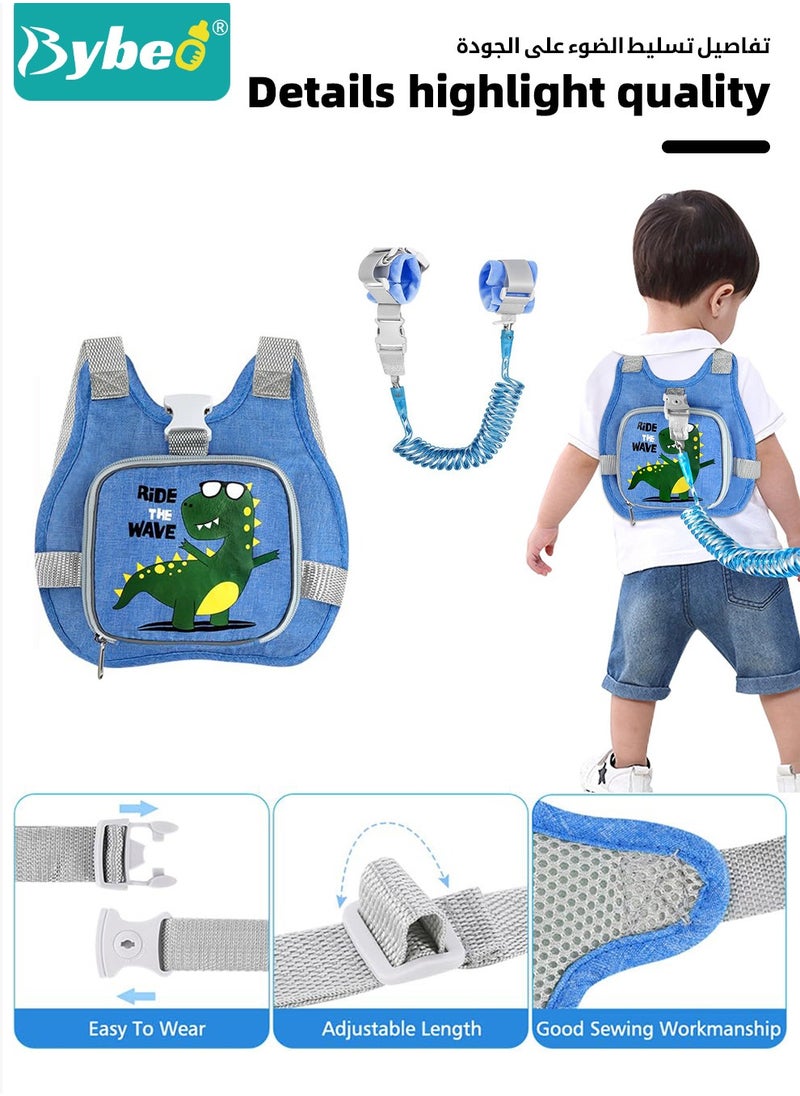 Bybeo - 3 in 1 Toddler Harness Leash + Anti Lost Wrist Link, Child Safety Harness Tether, Kids Walking Wristband Assistant Strap Belt for Parent Boys Girls Outdoor Activity - Image 1