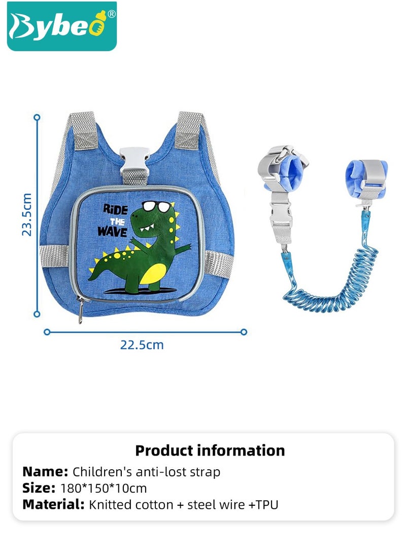 Bybeo - 3 in 1 Toddler Harness Leash + Anti Lost Wrist Link, Child Safety Harness Tether, Kids Walking Wristband Assistant Strap Belt for Parent Boys Girls Outdoor Activity - Image 1