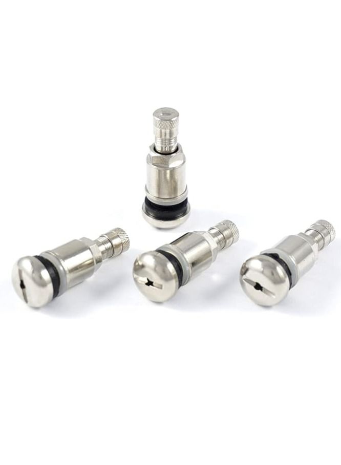 Silver Steel Universal Rim Valves - 4 X 11.3mm