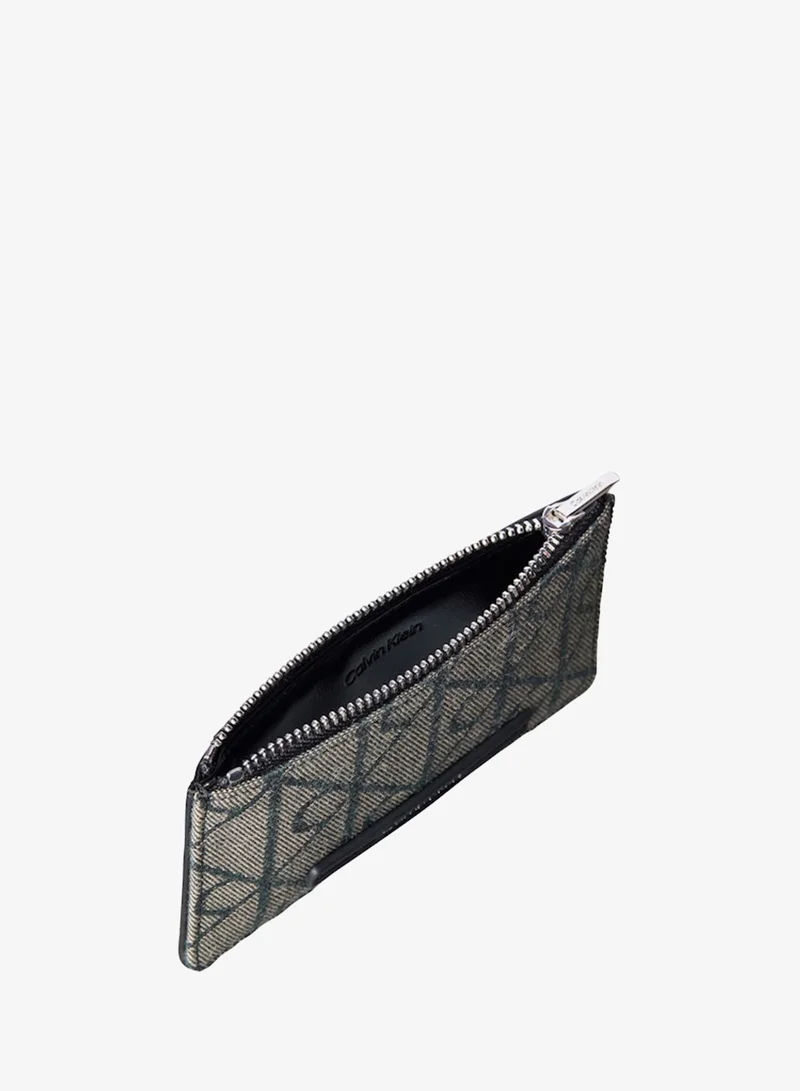 Calvin Klein Lotus Beige/Black AOP JQD Emblem Jacquard Cardcase for Women | Best Price UAE