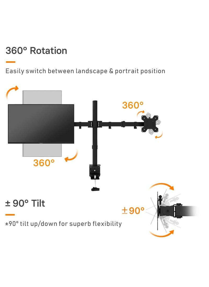 VSTAR - Dual Monitor Desk Mount,Dual Monitor Stand Holds 2 Monitors up to 33 inches, Fully Adjustable Dual Monitor Arm, VESA 75 * 75/100 * 100mm, Each Arm Holds up to 8 kg with C Clamp Base - Image 1