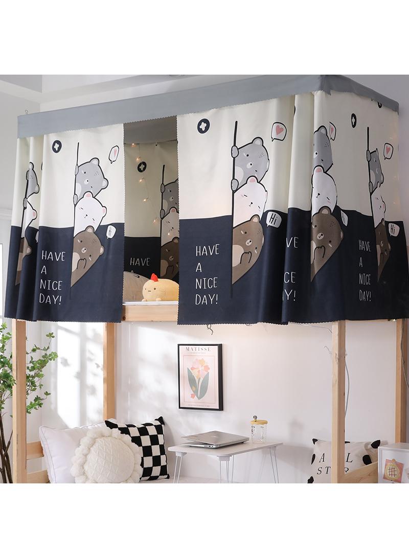 Dormitory bed curtains, student dormitories with physical shading bed curtains 1.35 * 2m 2pcs, with dust-proof top cloth - Image 1