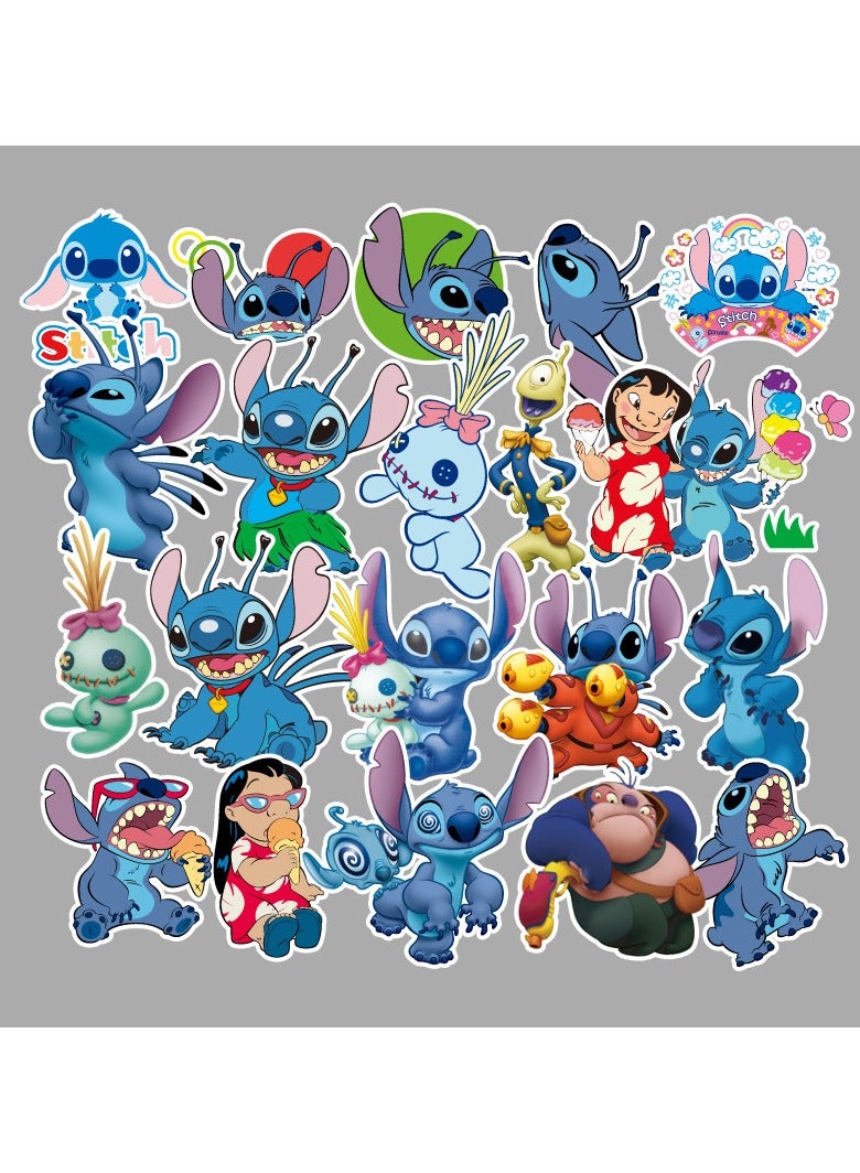 Stitch & Bean 50 قطعة الاستوائية الغريبة ملصقا مجموعة - جميل الوحش الأزرق ملصقا لغرفة المراهق ، ودائم ديي ملصقا جماليا على خزان المياه ، والتكنولوجيا والمعدات والأمتعة - Image 2