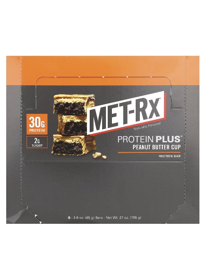 MET-Rx MET-Rx, Protein Plus Bar, Peanut Butter Cup, 9 Bars, 3 oz (85 g) Each  - Image 1