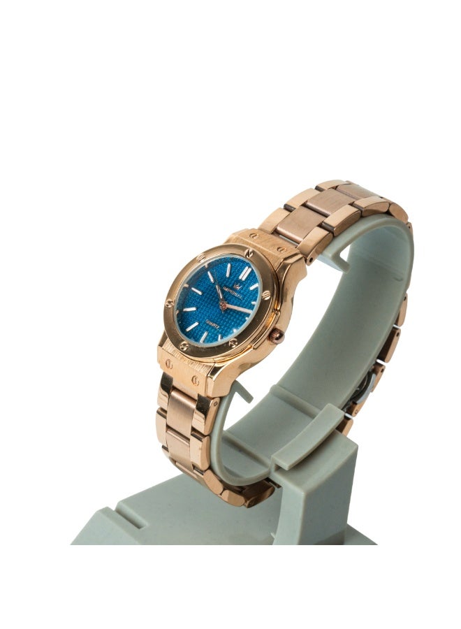 IMPERIAL Women's Rose Gold Stainless Steel Watch, Blue Dial, Y121 Movement, Butterfly Clasp, 3ATM Watch for Women | IMP.GD6637L7484 - Image 2