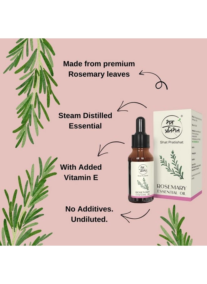SHAT PRATISHAT - Rosemary Esssential Oil 20Ml For Hair Growth, Hair Fall Control And Nourishment, Skincare | 100% Pure,Organic,Natural,Undiluted - Image 1