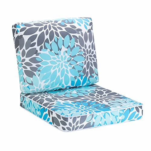 JMGBird Premium Outdoor Chair Cushions Set - 22x22 inch Seat Cushions with Ties, Weather Resistant for Patio Furniture - Image 1