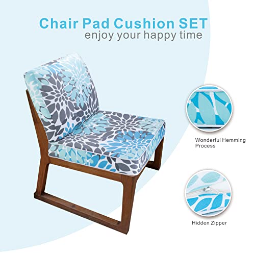 JMGBird Premium Outdoor Chair Cushions Set - 22x22 inch Seat Cushions with Ties, Weather Resistant for Patio Furniture - Image 4