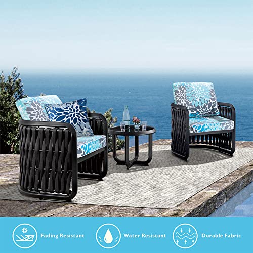 JMGBird Premium Outdoor Chair Cushions Set - 22x22 inch Seat Cushions with Ties, Weather Resistant for Patio Furniture - Image 2