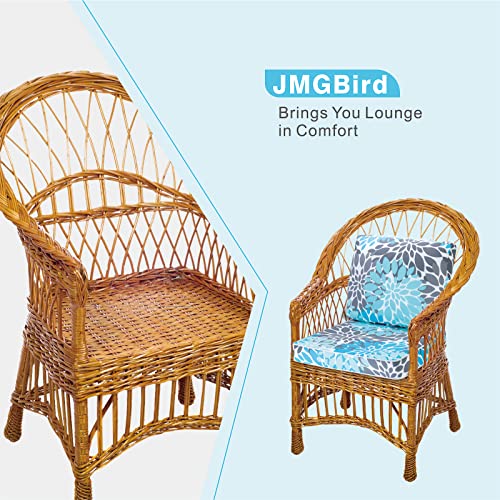JMGBird Premium Outdoor Chair Cushions Set - 22x22 inch Seat Cushions with Ties, Weather Resistant for Patio Furniture - Image 5