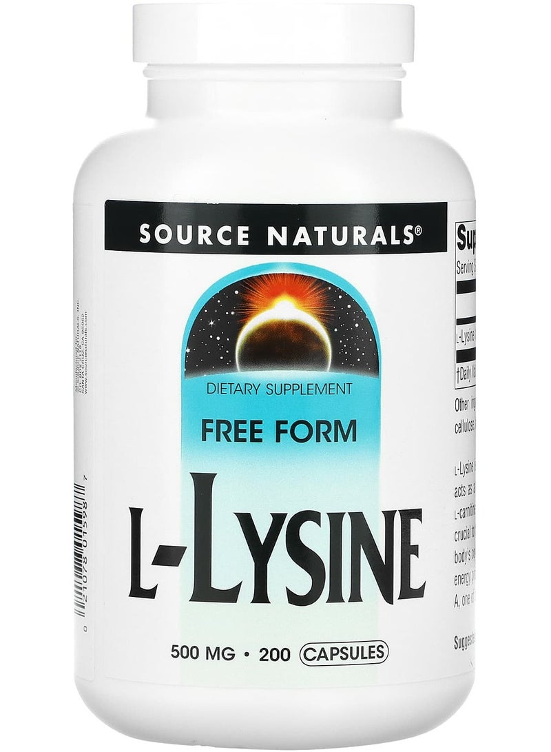 L-لايسين، 500 ملغ، 200 كبسولة