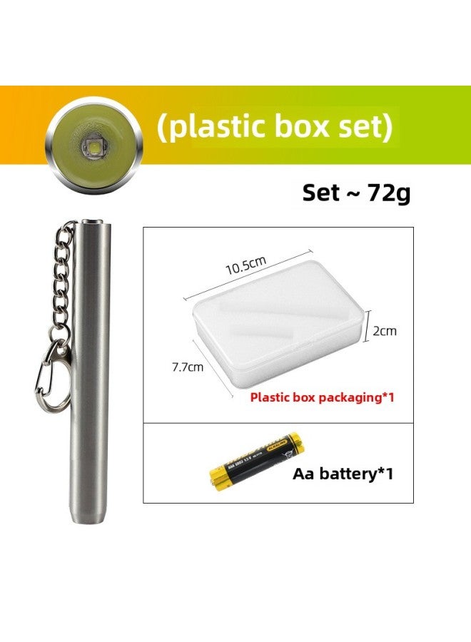 Jade Flashlight Small Portable Jade Beeswax Identification White Light Play Lamp Keychain Gift Stainless Steel Small Flashlight