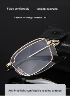 Gasin Folding Reading Glasses, Anti-Blue Light Glasses, Bifocal Far and near Dual-Use Unisex Glasses  - Image 2