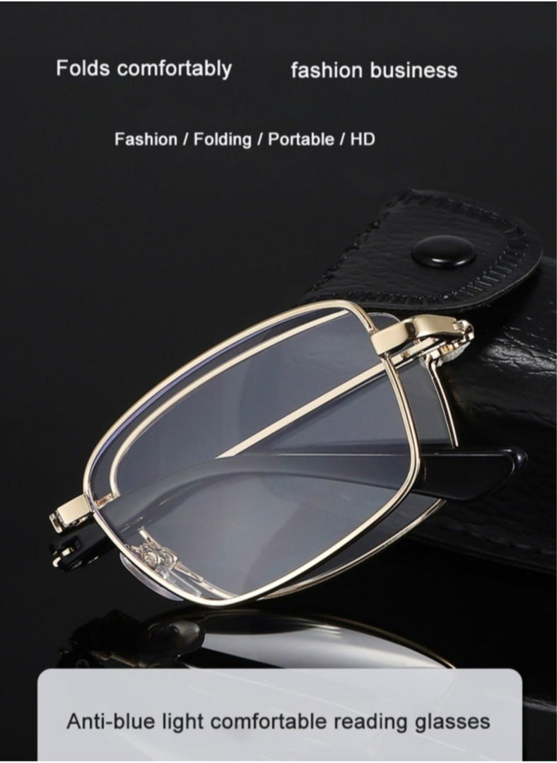 Gasin Folding Reading Glasses, Anti-Blue Light Glasses, Bifocal Far and near Dual-Use Unisex Glasses  - Image 2