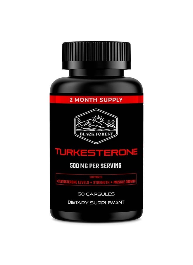 Black Forest - Turkesterone Supplement 500mg Capsule (Max Purity 95% Extract) 2 Months Supply (500mg Turkesterone from 526mg of Ajuga Turkestanica) Similar to Ecdysterone for Strength & Muscle Growth - Image 1