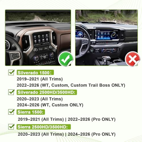 HGWEI Dash Storage Tray Compatible with (2019-2026) Chevy Silverado/GMC Sierra 1500 & (2020-2026) Silverado/Sierra 2500HD 3500HD Accessories - Center Console Dashboard Organizer Insert Divider, Black - Image 2