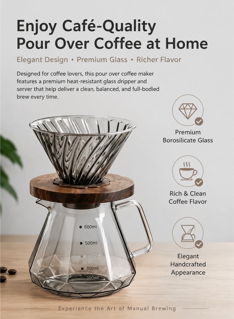 DUNELIFE Coffee Filter Set Coffee Filters And Coffee Pots 600ml - Image 2