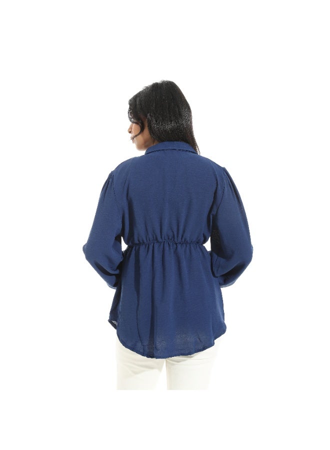 سيزار بلوزه حريمي مزودة باستيك علي الخصر وزراير أمامية - Image 1