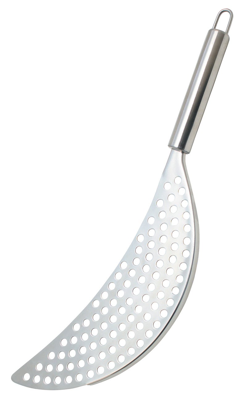 KitchenCraft Stainless Steel HalfMoon Pan StrainerPot Drainer Silver