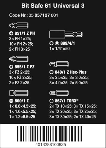 Wera 05057127001 Bit-Safe "Universal 3" (61 Piece),MULTI - Image 2