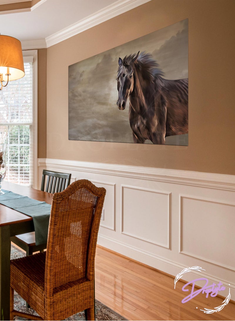 Droplyte Brown Horse Painting Decorative Wall Art Wall Decor Card Board MDF Home Decor for Living Room, Drawing Room, Office Room and Bedroom 60CM x 40CM  - Image 1