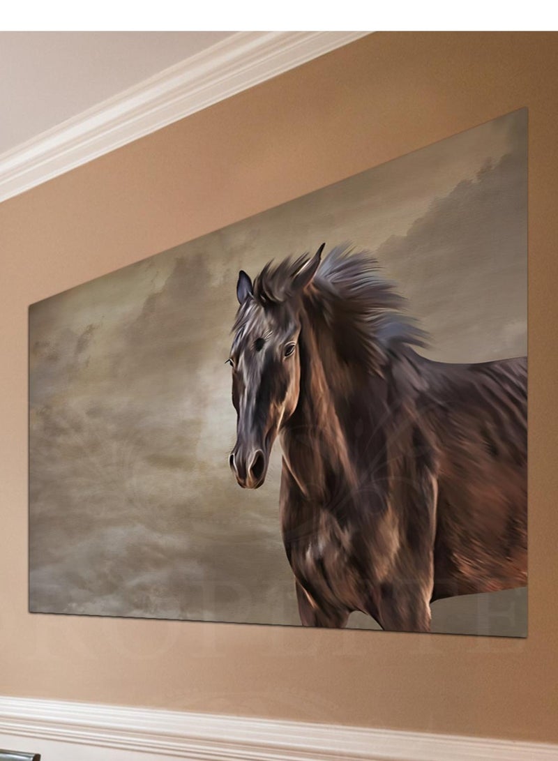 Droplyte Brown Horse Painting Decorative Wall Art Wall Decor Card Board MDF Home Decor for Living Room, Drawing Room, Office Room and Bedroom 60CM x 40CM  - Image 2