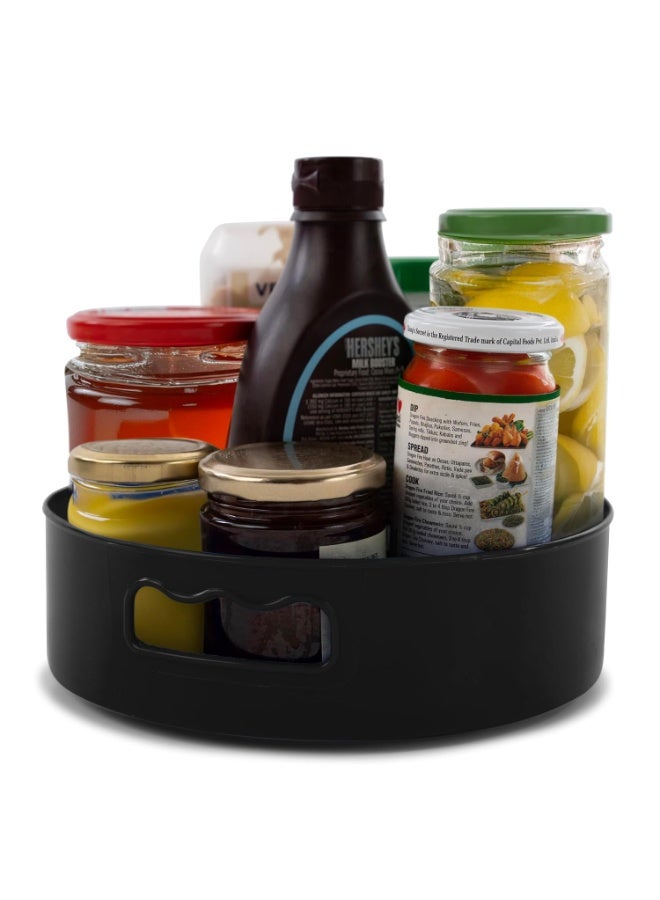 HomeWiz منظم مطبخ HomeWiz دوار بزاوية 360 درجة | صينية دوارة سلسة الحركة (Lazy Susan) | منظم لرف التوابل | منظم وحامل لمستحضرات التجميل | متعدد الاستخدامات لأسطح المطبخ وطاولات الطعام | اللون: أسود - Image 2