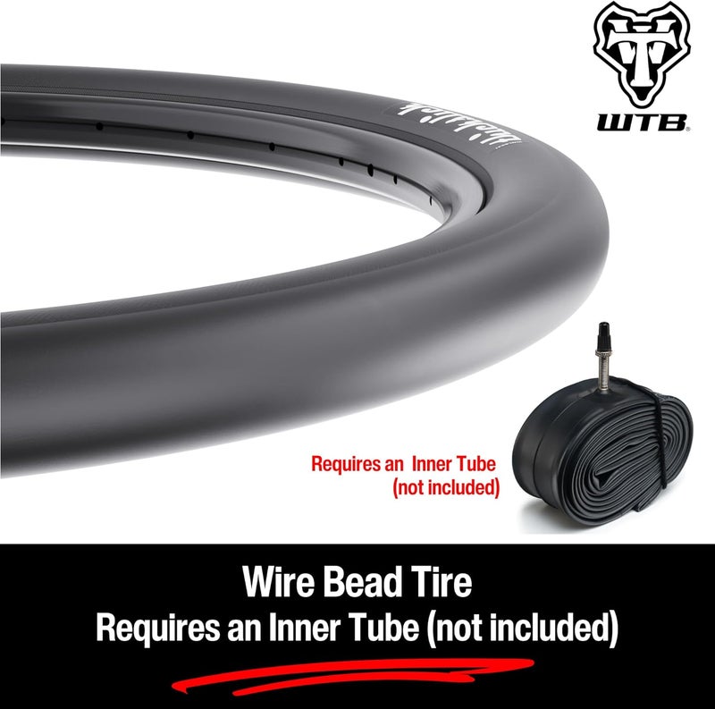WTB ThickSlick Hybrid Bike Tire (26"/29"/700c) Wire Bead - Slick Tread - Commuter & Campus (Black/White, Optional Flat Guard) - Image 5