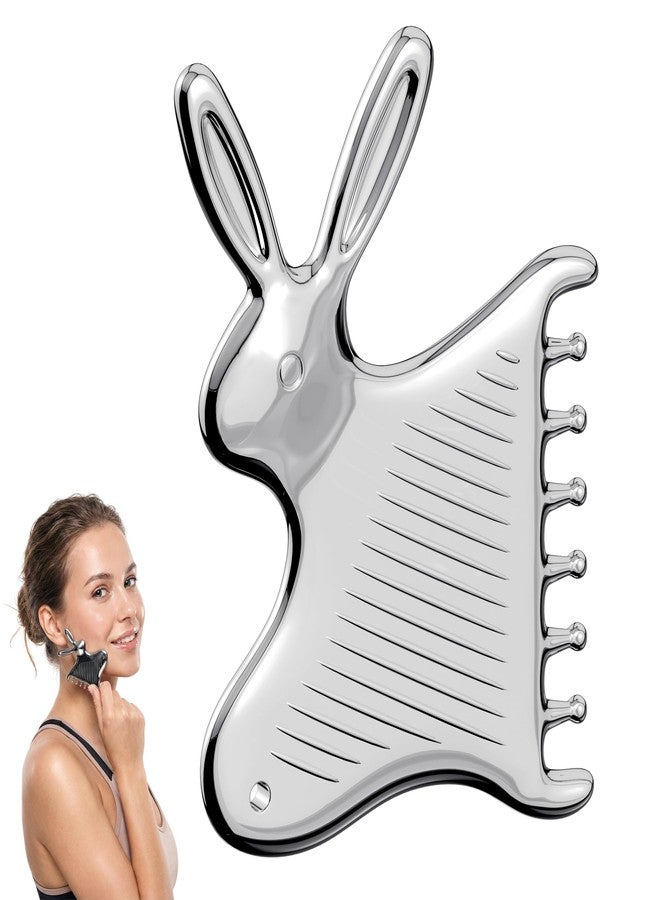 Amirce Stainless Steel Gua Sha with Comb Teeth for Face and Head Massage - Image 1