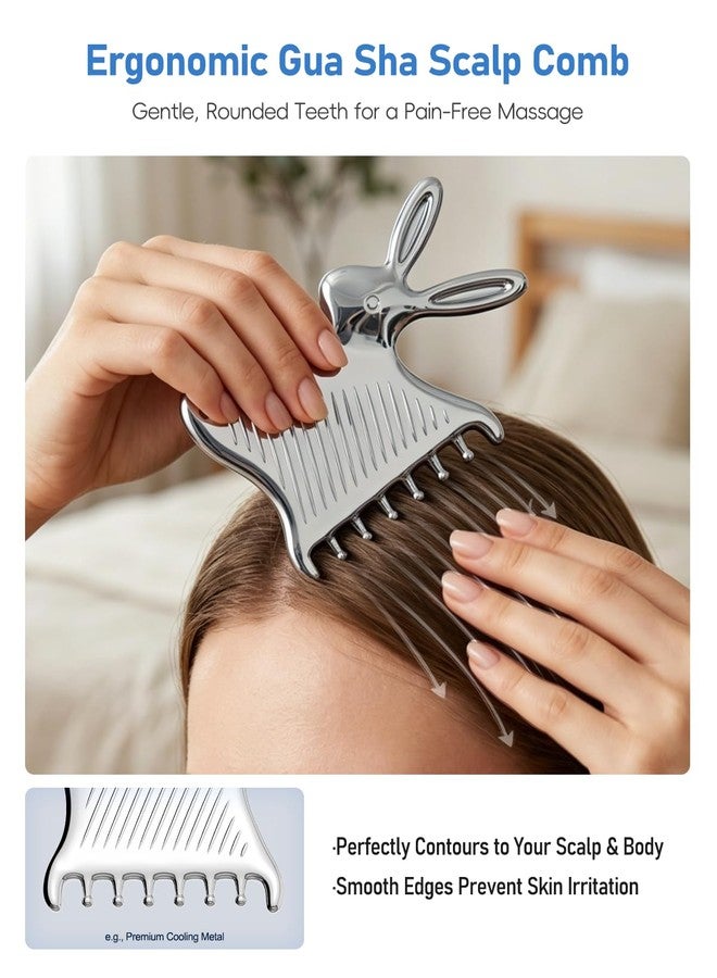 Amirce Stainless Steel Gua Sha with Comb Teeth for Face and Head Massage - Image 4