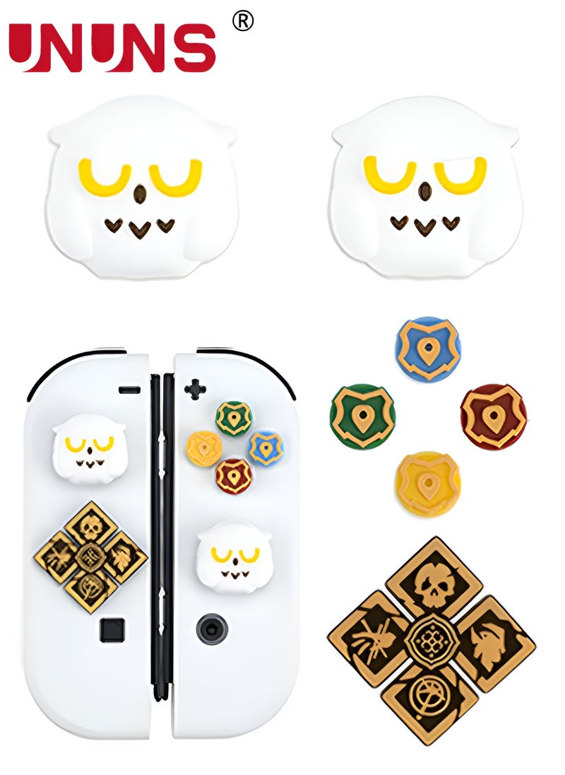 UNUNS - UNUNS Cross D-Pad Button Caps Luminous Silicone Thumb Grips Set, ABXY Buttons Sticker Joystick Cover Caps Compatible with Nintendo Switch/OLED Controller-Wizarding World - Image 1