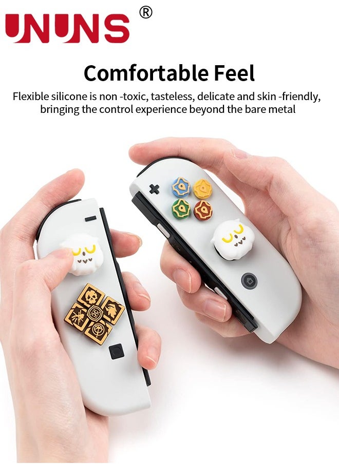 UNUNS - UNUNS Cross D-Pad Button Caps Luminous Silicone Thumb Grips Set, ABXY Buttons Sticker Joystick Cover Caps Compatible with Nintendo Switch/OLED Controller-Wizarding World - Image 1