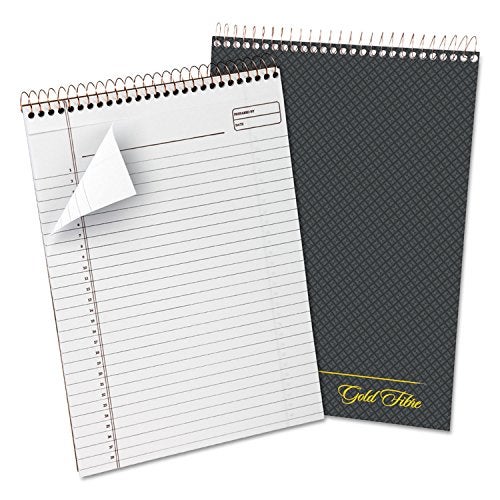 Ampad 20-813R Gold Fibre , Wirebound  Pad, Size 8-1/2x11-3/4, Legal Ruling With Numbered Spaces, Name & Date - Image 1