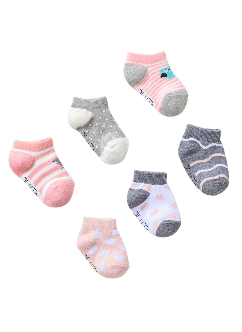 Pluto - Pack of 6 Cotton Socket Socks for Baby Girl - Image 1