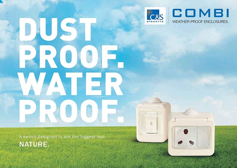 CS C&S Water Proof Plastic Box with Switch and Socket Use in roof top Lighting/Garden/Lighting/Home/Residential Parking to Protect Shock (3 Module with 6A Switch & Socket) - Image 2