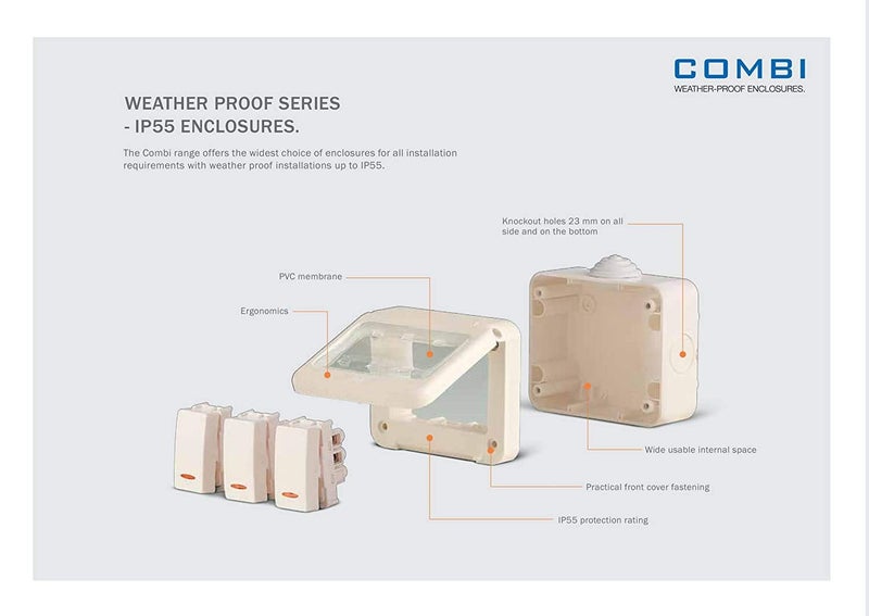 CS C&S Water Proof Plastic Box with Switch and Socket Use in roof top Lighting/Garden/Lighting/Home/Residential Parking to Protect Shock (3 Module with 6A Switch & Socket) - Image 5