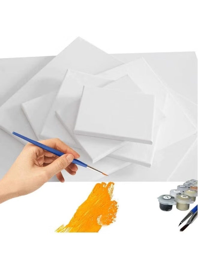 ARS 5 Pcs Blank Framed Canvas Panels, Mini Canvas Panels, White - this premium-quality canvas 100% Cotton Artist Canvas  Cotton Stretched Canvas with Pre Stretched Frame, High Tensile Strength, for Painting Craft Drawing Small Acrylics Canvas, - Image 3