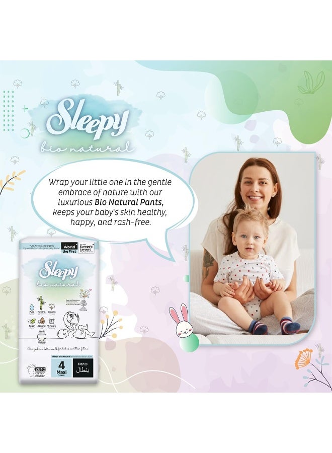 Sleepy بنطلونات بيبي بيو الطبيعية حجم 4، 48 قطعة، عضوي، راحة، امتصاص فائق، صديق للبيئة، مضاد للحساسية - Image 4