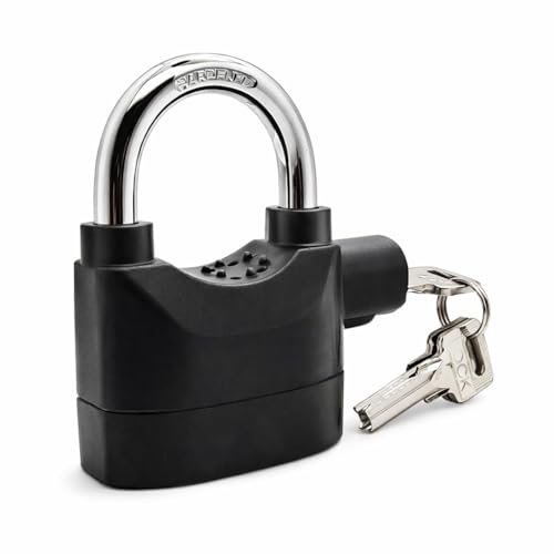 VOLO Alarm Security Lock – Motion Sensor, 110dB Siren Alert, Heavy-Duty Anti-Theft Padlock with 3 Keys, Weather-Resistant Heavy Body for Bikes, Gates, Doors, Sheds | Black - Image 1