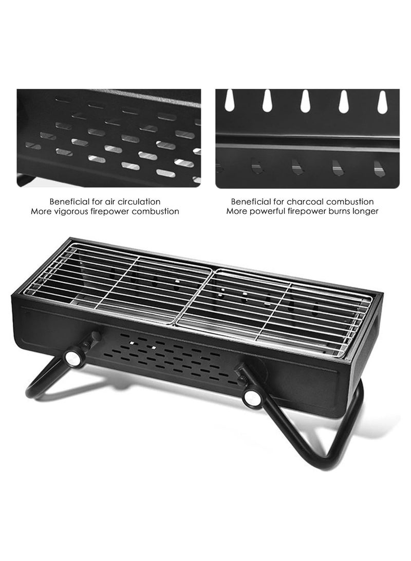DubaiGallery BBQ Grill, Folding Wood Grill - Portable Folding Charcoal Grill, Smokeless | Large Charcoal BBQ Grills, Stainless Steel BBQ Grill with Large Grill Surface for Tailgating, Camping - Image 4