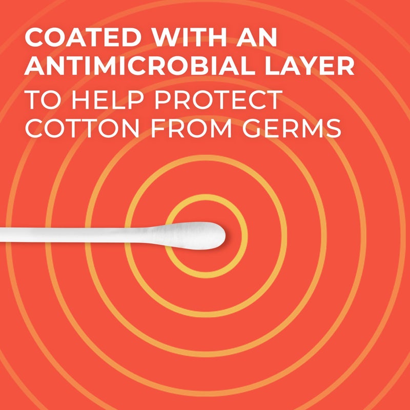 Q-tips Antimicrobial Cotton Swabs Cotton Buds for Cleaning Antimicrobial Treated to Help Keep Swabs Fresher 300 Count - Image 3