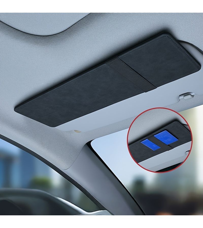 Classic Black Car Sun Visor Extension Anti Glare Safety Buckle Closure - Image 3
