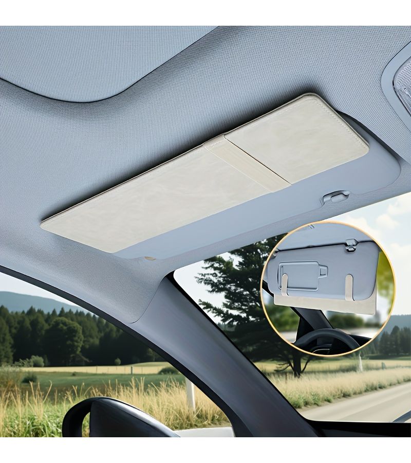 Classic Black Car Sun Visor Extension Anti Glare Safety Buckle Closure - Image 2