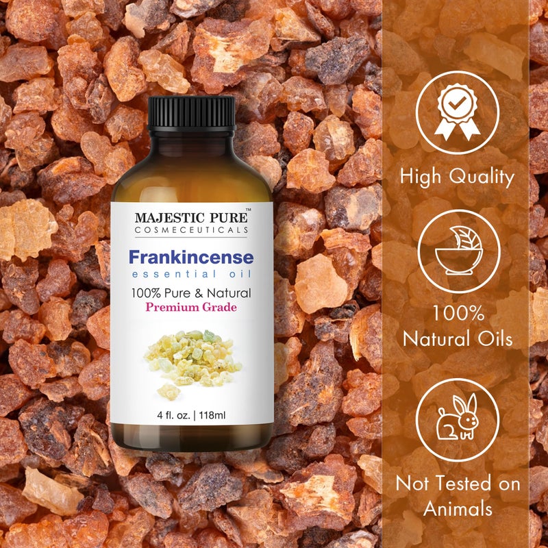 Majestic Pure Frankincense Essential Oil with Glass Dropper - Huge 4 Fl Oz - 100% Pure and Natural Frankincense Oil - Premium Grade Essential Oils for Diffuser, Aromatherapy, Soap and Candle Making - Image 2