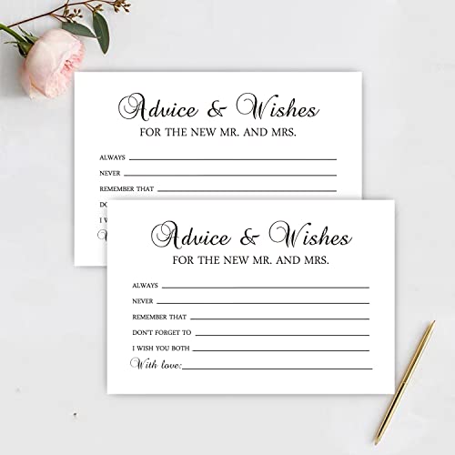 FARHTINANFX 50 Advice and Wishes for The New Mr and Mrs, Bride and Groom Weddings, Bridal Showers, Marriage Advice Cards(4" x 6") - Image 2