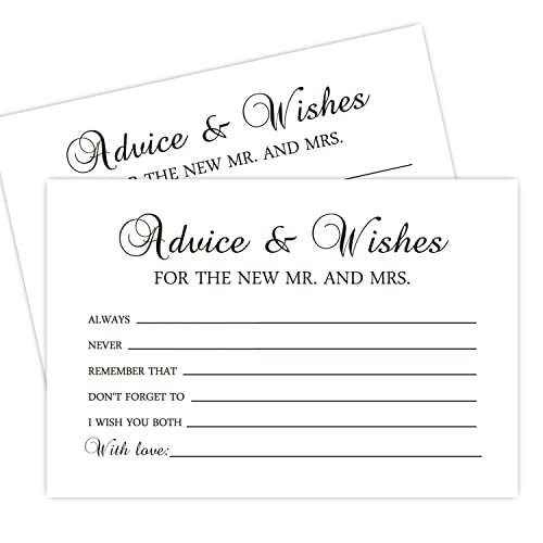 FARHTINANFX 50 Advice and Wishes for The New Mr and Mrs, Bride and Groom Weddings, Bridal Showers, Marriage Advice Cards(4" x 6") - Image 1